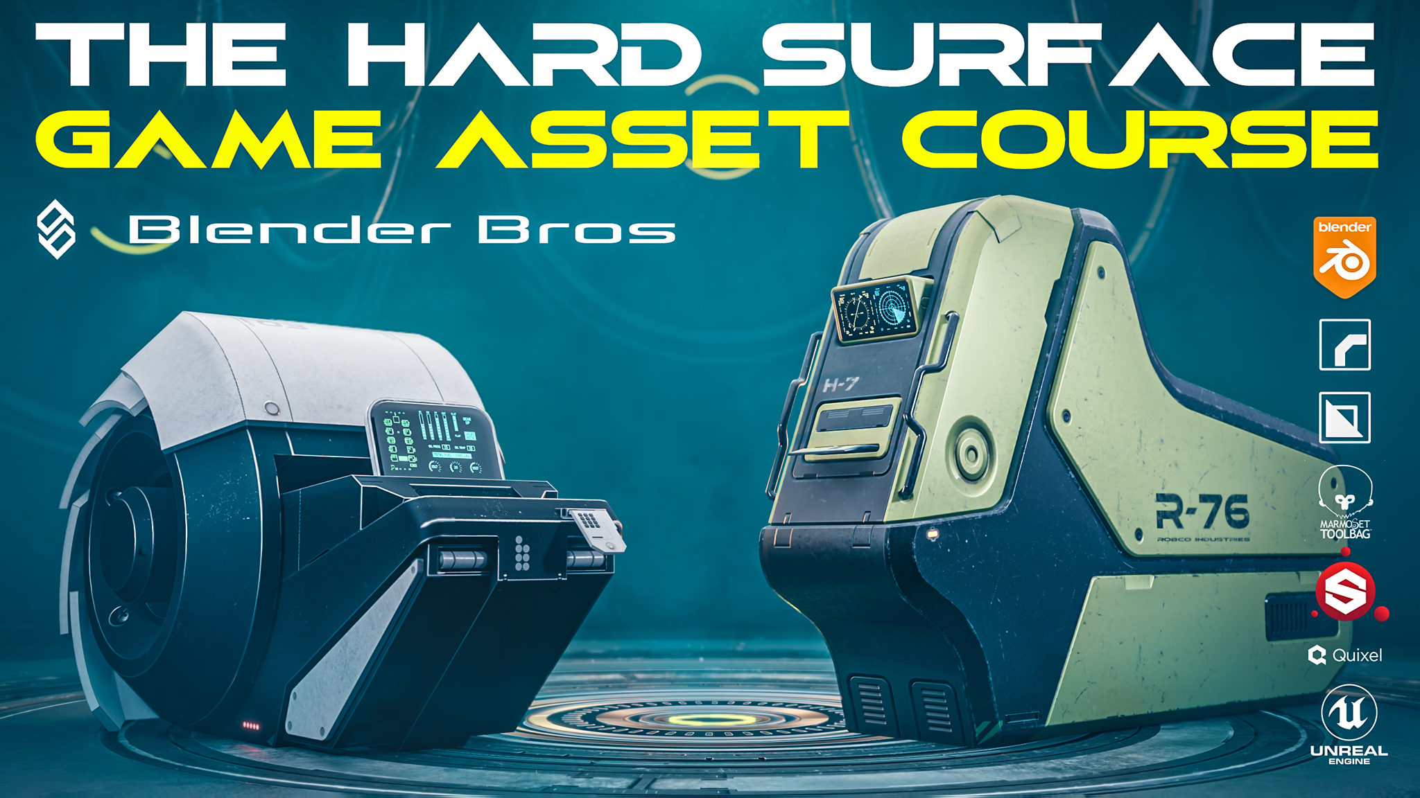 The BlenderBros Hard Surface Game Asset Course finally out